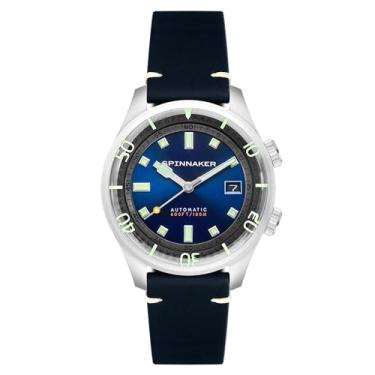 Imagem de Spinnaker Mens 42mm Bradner Automatic Atlantic Blue 3 Hands Watch with Genuine Leather Strap SP-5062-03
