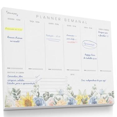 Imagem de Planner Agenda Semanal Floral - 50 folhas - tamanho A4