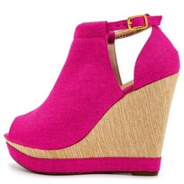 Imagem de Sandália Feminina Fechada Salto Alto Anabela 3013 Conforto-Feminino