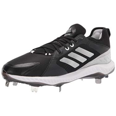 Imagem de Adidas Tênis de beisebol feminino EG5634, preto/prata/branco, Core Black/Silver Metallic/Calçado branco, 36