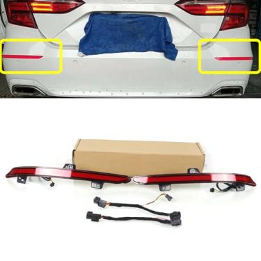 Imagem de KITOCARTOP Conjunto de luz traseira de LED com luz de direção/freio/seta adequada para Honda Accord 2018-2022 Honda Accord refletopr luz de neblina lente vermelha
