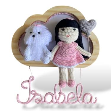 Imagem de Porta Maternidade Amigurumi Nuvem - Menina e Cachorrinho II
