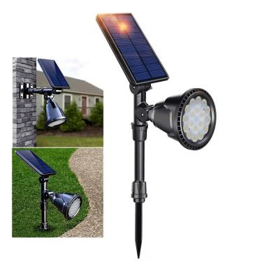 Imagem de Luminaria Solar Arandela Espeto Spot Angulo Ajustavel Sensor Presença Movimento Parede Jardim Quintal Entrada Iluminaçao