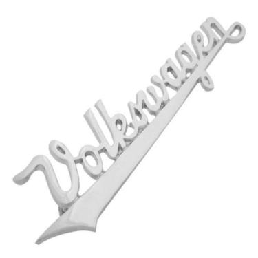 Imagem de Emblema letreiro Volkswagen manuscrito cromado linha modelo Fusca e Ko