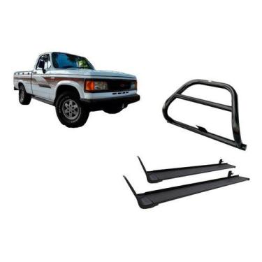 Imagem de Kit Quebra Mato C/barra estribo Preto D20 - HOZZ