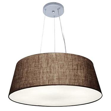 Imagem de Lustre Pendente Cone Cúpula Tecido 30/80x65 cm, Vivare Iluminação, Pendente4072 LC, Café, Gigante