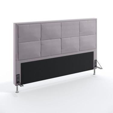 Imagem de Cabeceira Maia 195 Decorativa de Cama King N-023 Veludo Cinza Claro Ar