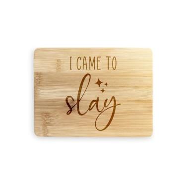 Imagem de Tábua de cortar Slay, tábua de corte de bambu, ideia de presente de inauguração de casa, aniversário, ideia de presente de Natal (pequeno (20 x 15 cm)
