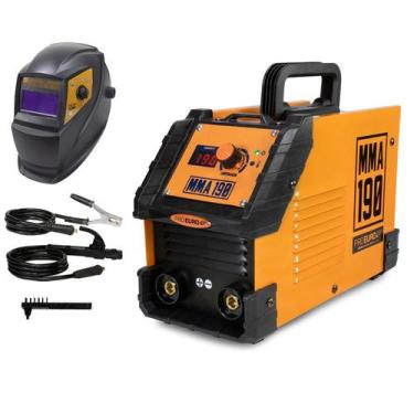 Imagem de Máquina Solda Inversora MMA 190 + Máscara Automática Preta - PRO EURO,