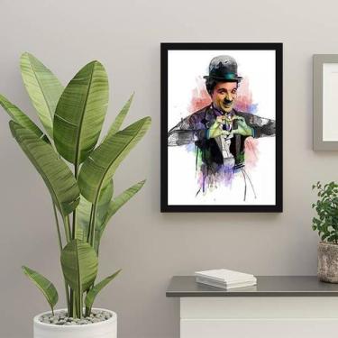 Imagem de Quadro Decorativo Ilustração Charlie Chaplin Coração 45x34cm - Quadros