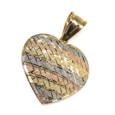 Imagem de Pingente em ouro 18k coração tricolor - Elegancy Joias