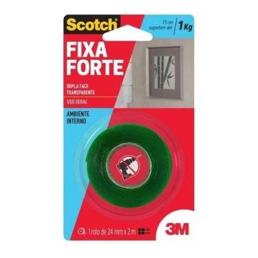 Imagem de KIT 2 Fita Dupla Face 3m Fixa Forte Transparent 24 Mm X 2 M