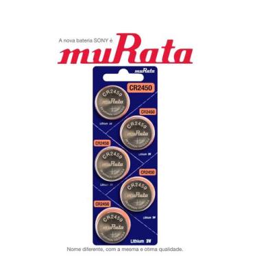 Imagem de 5 Baterias Murata CR2450 DL2450 ECR2450 Célula de Moeda de Lítio de 3V