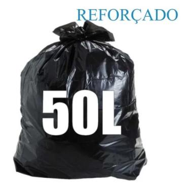 Imagem de Saco De Lixo 50 Litros Reforçado Preto Com 10 Unidades - Lafra