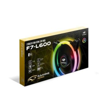 Imagem de Kit Cooler Fan Rgb L600 C Fita Led E Controlador C Garantia - C3tech