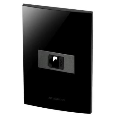 Imagem de Conjunto 1 Tomada Rede Rj45 - Inova Black / Grafite - Bpg25 - Alumbra
