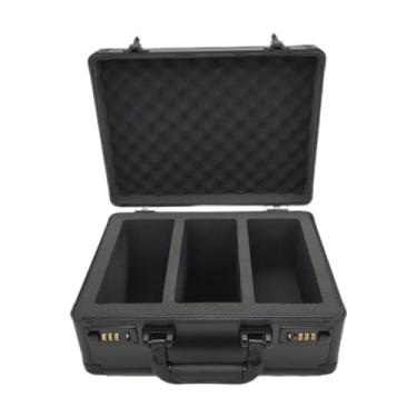 Imagem de Amagogo Caixa de Armazenamento de Cartão Classificado com Travas de Combinação, Fácil de Transportar, Portátil, Estojo para Cartão Esportivo, Estojo de Transp, 3 Vagas