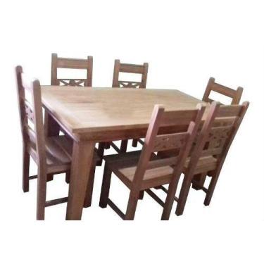 Imagem de Jogo de Mesa Rústico Belinda em Madeira de Demolição - Cód 2200 - Barr
