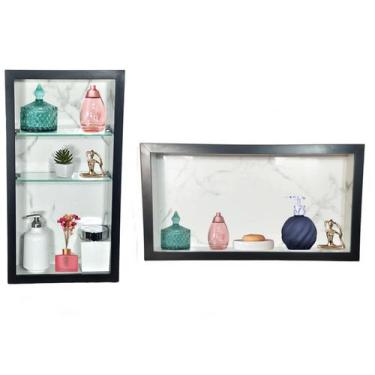 Imagem de Kit 2 Nichos Para Banheiro - Vertical e Horizontal - de Porcelanato Bo