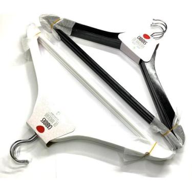 Imagem de Kit 3 Cabide de madeira adulto com gacho em inox resistente - CLINK, B