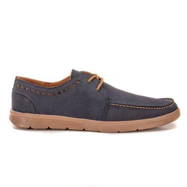 Imagem de sapato masculino casual dockside em couro - urban, Azul, 40