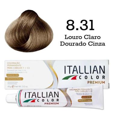 Imagem de Coloração 8.31 Louro Claro Dourado Cinza  Itallian Color