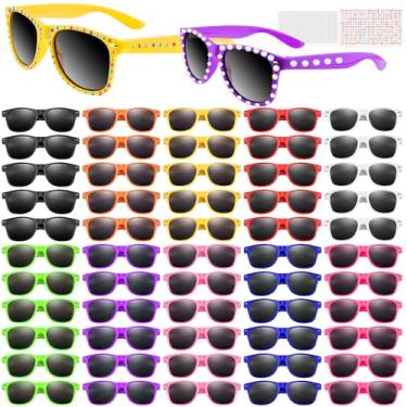 Imagem de MEEZY 20/30/40/50/60/70/80/100 peças de óculos de sol infantis neon a granel para crianças, meninos, meninas, proteção UV400, aniversário, festa de verão, Multicor