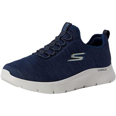 Imagem de Skechers Tênis masculino Gowalk Flex-Athletic sem cadarço casual com espuma resfriada a ar, Azul marinho/azul, 47