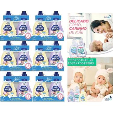 Imagem de Kit 6 Lava Roupas E 6 Amaciante Glicerina Camomila Casa Km