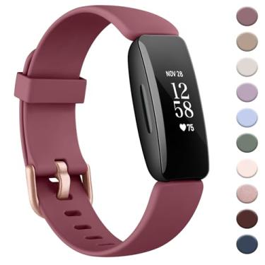Imagem de AK Pulseira compatível com Fitbit Inspire 2 para mulheres e homens, pulseiras esportivas de substituição ajustáveis para Fitbit Inspire 2 / Ace 3 (vinho vermelho)