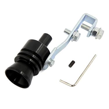 Imagem de uxcell Silenciador de som preto com simulador de tubo de escape para carro tipo L