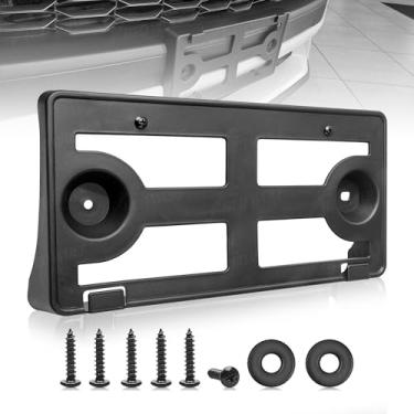 Imagem de RED WOLF Suporte de placa frontal adequado para Ford Mustang 2018-2023 substitui OE JR3Z-17A385-AA, FO1068169 Etiqueta de suporte de placa de carro com arruela de parafusos de montagem