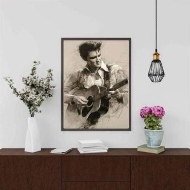 Imagem de Quadro Decorativo Arte Elvis Presley - Violão 45x34cm - Quadros On-lin