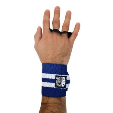 Imagem de Grip com Munhequeira Azul com Branco Proteção Mão - Pro Trainer, G