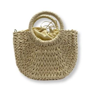 Imagem de Bolsa de Palha Praia Moda Verão - Prime InBox, Gengibre