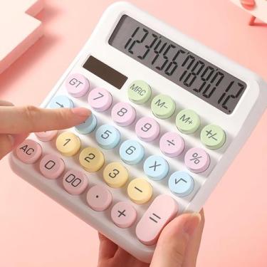 Imagem de Calculadora Degradê 12 Dígitos Kawaii Fofa Colorida Ecooda CL808, Cora