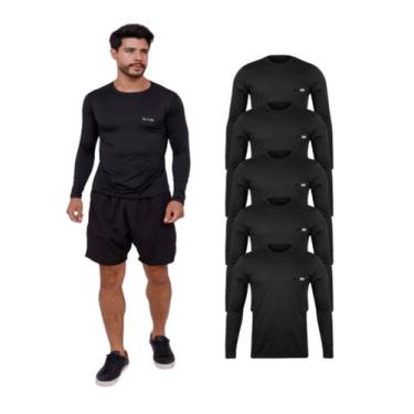Imagem de Kit 5 Camisetas Manga Longa Masculina Proteção UV Esporte - Rcv store,