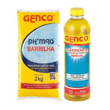 Imagem de Kit Genco Elevador PH Barrilha 2kg E Genfloc Clarificante 1L