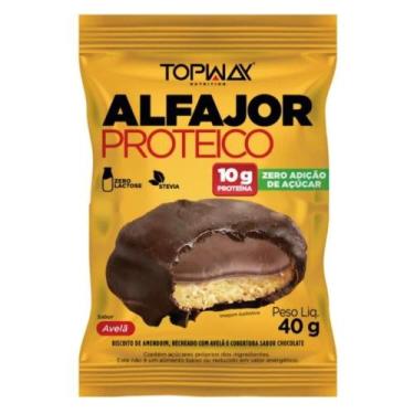 Imagem de Alfajor Topway com Proteína Amendoim Avelã Chocolate 40g - Embalagem c