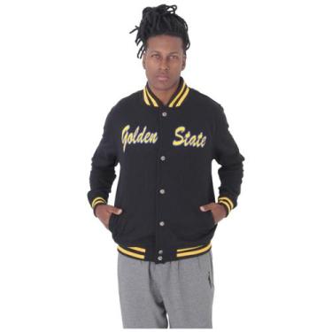 Imagem de Jaqueta College Moletom Masculina M10 Hoop Golden State, Preto, M