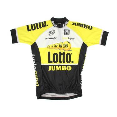 Imagem de Camisa Ciclismo Masculina Refactor World Tour Lotto Jumbo Manga Curta,