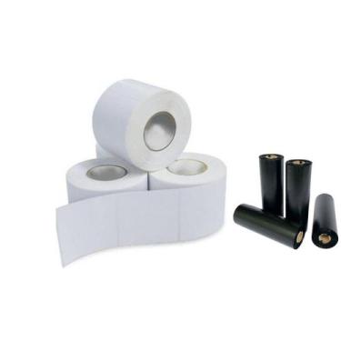 Imagem de 6 Rolos Etiqueta Couche 34x23 3 Carreiras + 3 Ribbons Cera - RPrint Et