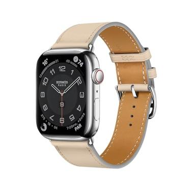 Imagem de DONEGANI Pulseira de couro LB1 para Apple Watch feminino e masculino Se Ultra 2 de 40 mm, 44 mm, 46 mm, 42 mm, 45 mm, 41 mm, 38 mm, 49 mm, séries 10, 9, 8, 7, 6, 5, 4 e 3, 3