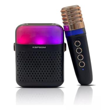 Imagem de Caixa de Som RGB Bluetooth Portátil Microfone Sem Fio Efeito Voz Alto Falante