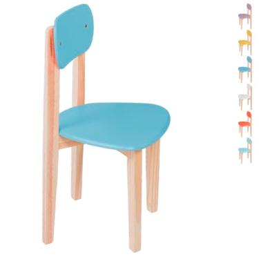 Imagem de Cadeira Infantil de Madeira, Design Seguro, Confortável, Estrutura Robusta (Azul)