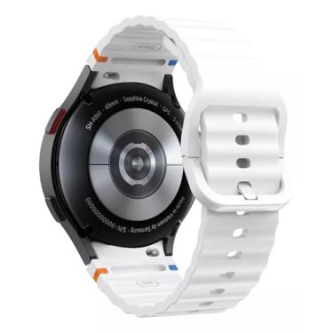 Imagem de Pulseira De Silicone Ridge 3 Cores 123-alc-07 Marca 123smart Compavel Com Galaxy Watch 4 5 6 7 Fe 40mm 42mm 43mm 44mm 45mm 46mm 47mm Classic Pro (Branco)