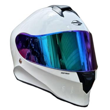 Imagem de Capacete de Moto Mormaii M1 Branco Brilhante Original Masculino Feminino Esportivo Com Narigueira Fechado (58)