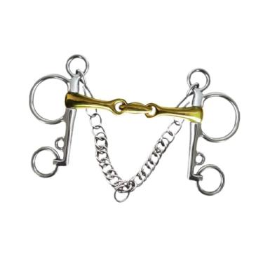 Imagem de Dynwave Freio de cavalo, freio de treinamento para garanhão, arreios ocidentais, equipamento de treinamento para cavalos, freio de boca de cavalo para