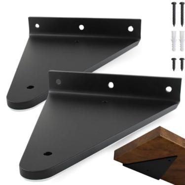 Imagem de rio design99 – 20cm - mão francesa cantoneira triangular – preta – ferro aço suporte para prateleira reforçada resistente industrial madeira bancada estante – 200mm