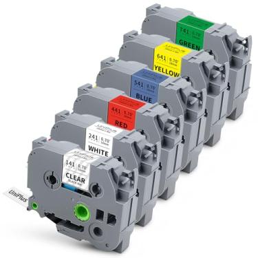 Imagem de UniPlus Compatível com Brother TZe-141 TZe-241 TZe-441 TZe-541 TZe-641 TZe-741 18 mm 3/4 polegadas TZ Fita laminada para P Touch PT-D410 PT-D400 PT-D600 PT-D610BT PT-P700 PT-1800 30 etiquetas er,